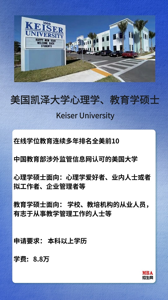 美國凱澤大學心理學碩士