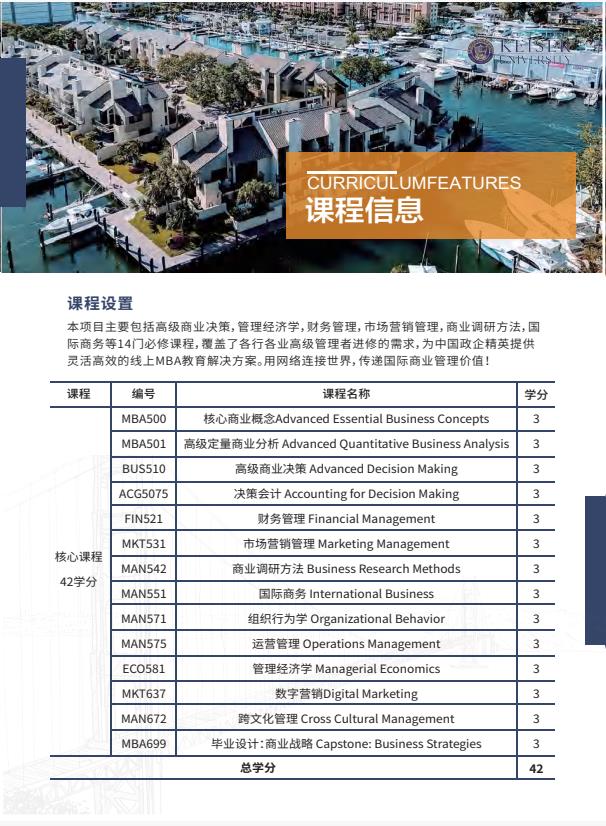 凱澤大學中文MBA招生簡章