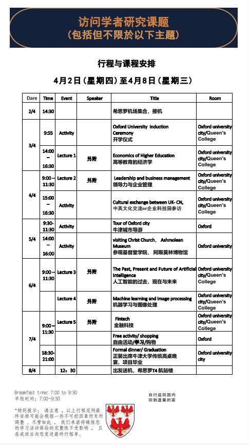 英國牛津大學王后學院訪問學者招生簡章