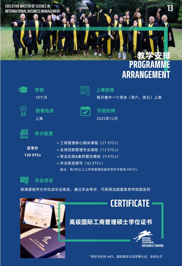 EMSclBM高級國際工商管理碩士簡章-法國雷恩商學(xué)院