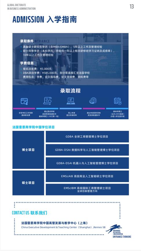 機器人與人工智能方向-全球工商管理博士（GDBA in R&Al）簡章-法國雷恩商學院