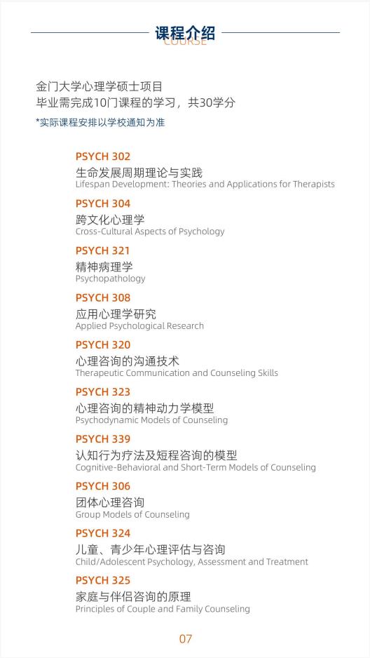 美國金門大學心理學碩士GGU MAP簡章